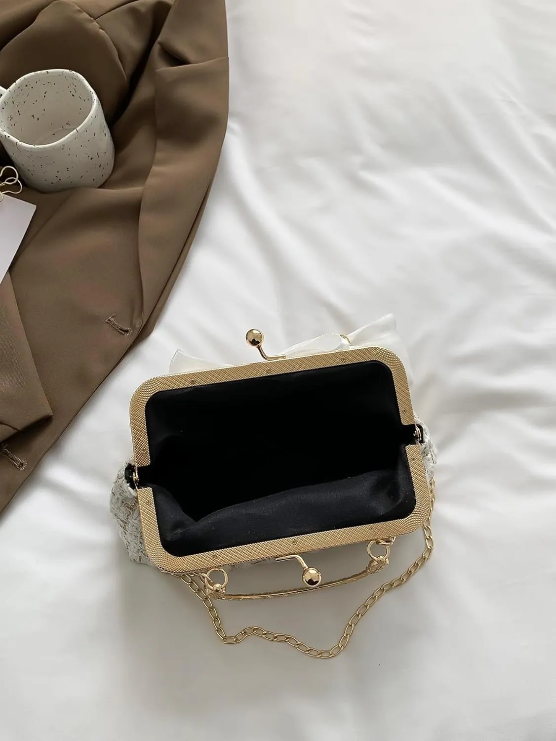 SweatyRocks Women's Cute Bow Decor Clutch Purse Evening Handbag Prom Crossbody Bags