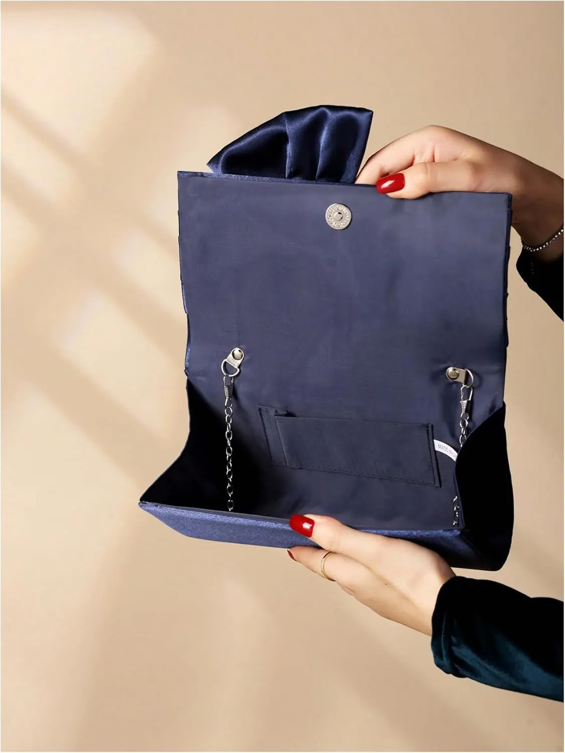 SweatyRocks Women's Satin Evening Bag Bow Clutch Purse Formal Party Handbag