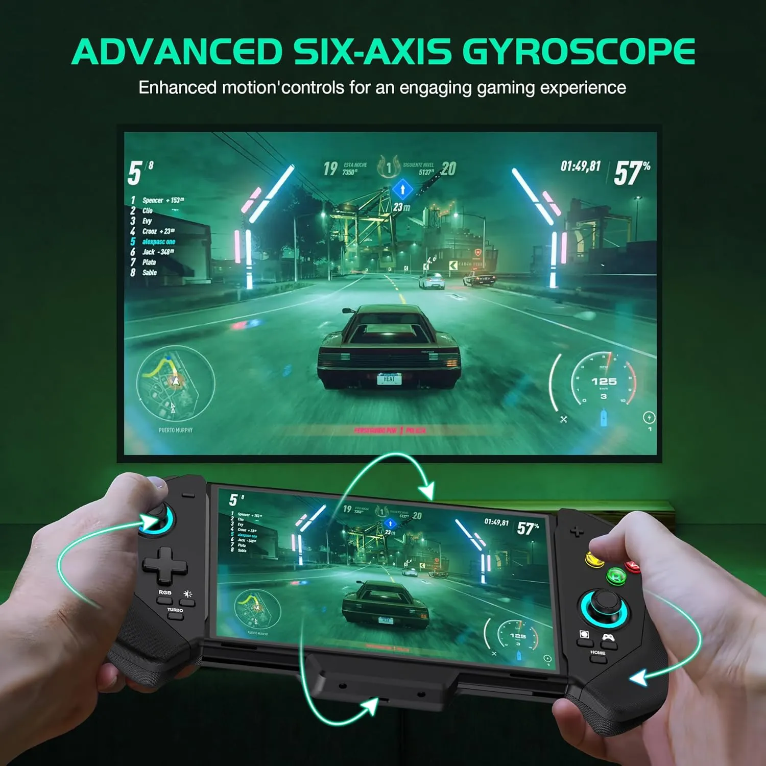 Switch Controller for Nintendo Switch/OLED, One-Piece Handheld Switch Joypad Replacement, Full-Size Grip Switch Remote Controller with Turbo/4 Game Card Slot/Dual Motor Commodore 64 Games