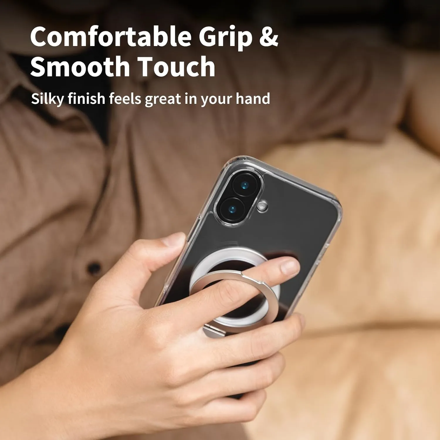 SWITCHEASY Protective Case for iPhone 16 Pro Max 6.9" with MagStand, Military-Grade Drop Protection, Kick Ring Stand, Compatible with MagSafe, Shockproof Phone Case- Transparent