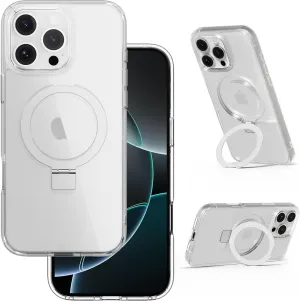 SWITCHEASY Protective Case for iPhone 16 Pro Max 6.9" with MagStand, Military-Grade Drop Protection, Kick Ring Stand, Compatible with MagSafe, Shockproof Phone Case- Transparent