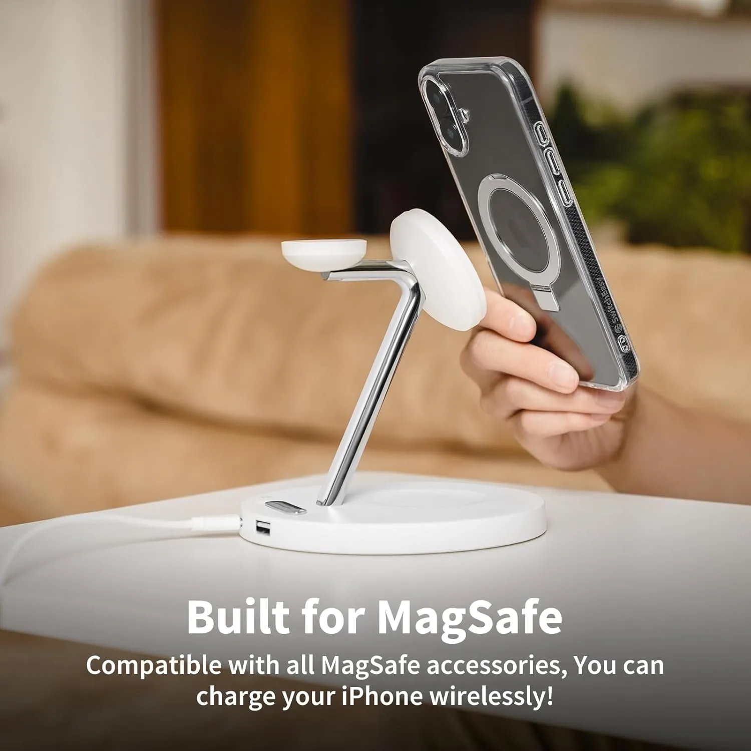 SWITCHEASY Protective Case for iPhone 16 Pro Max 6.9" with MagStand, Military-Grade Drop Protection, Kick Ring Stand, Compatible with MagSafe, Shockproof Phone Case- Transparent