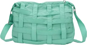 Teclado Casual Messenger Bag Interleaved Grid Nylon Crossbody Bag Chic Shoulder Bag Large Laptop Bag Travel Daypacks