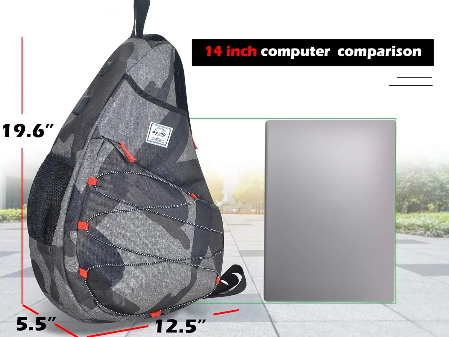 Tennis Bag for Men Women, Racquetball Pickleball Paddle Squash Sling Bags Crossbody Sports Backpack Adult with USB Charge Port