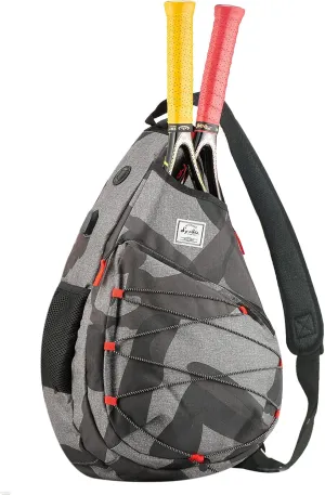 Tennis Bag for Men Women, Racquetball Pickleball Paddle Squash Sling Bags Crossbody Sports Backpack Adult with USB Charge Port