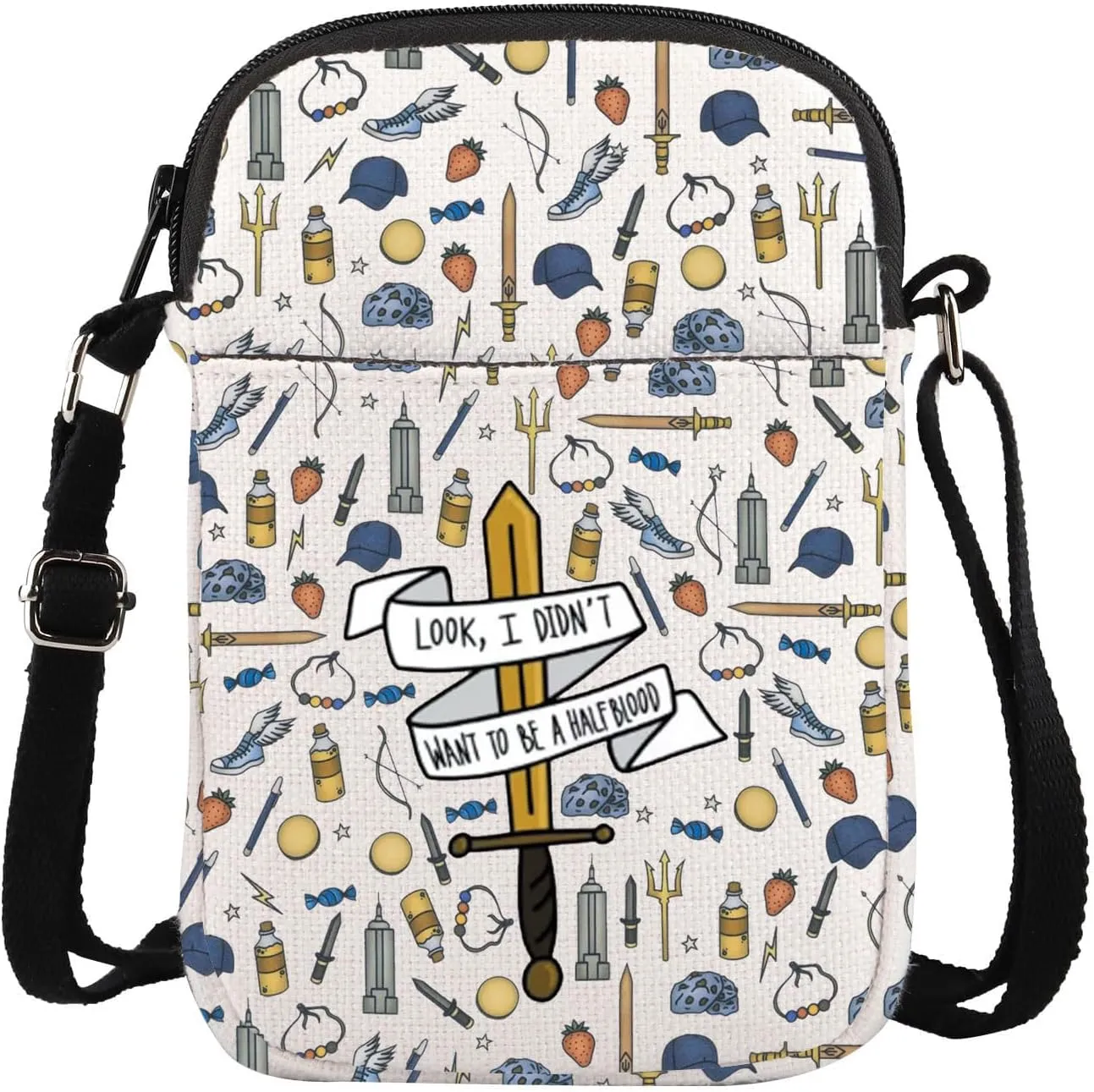 TGBJE Half Blood Inspire Bag Percy Fans Gifts Greek Mythology Gift Look I Didn’t Want To Be A Half Blood Crossbody Bags (Half-blood CB)