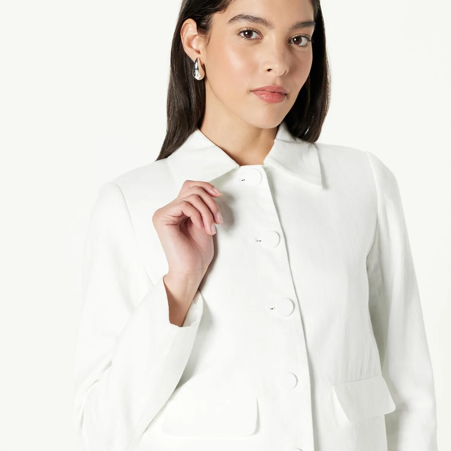 The Drop Women's Myra Suiting Jacket with Flap Pockets