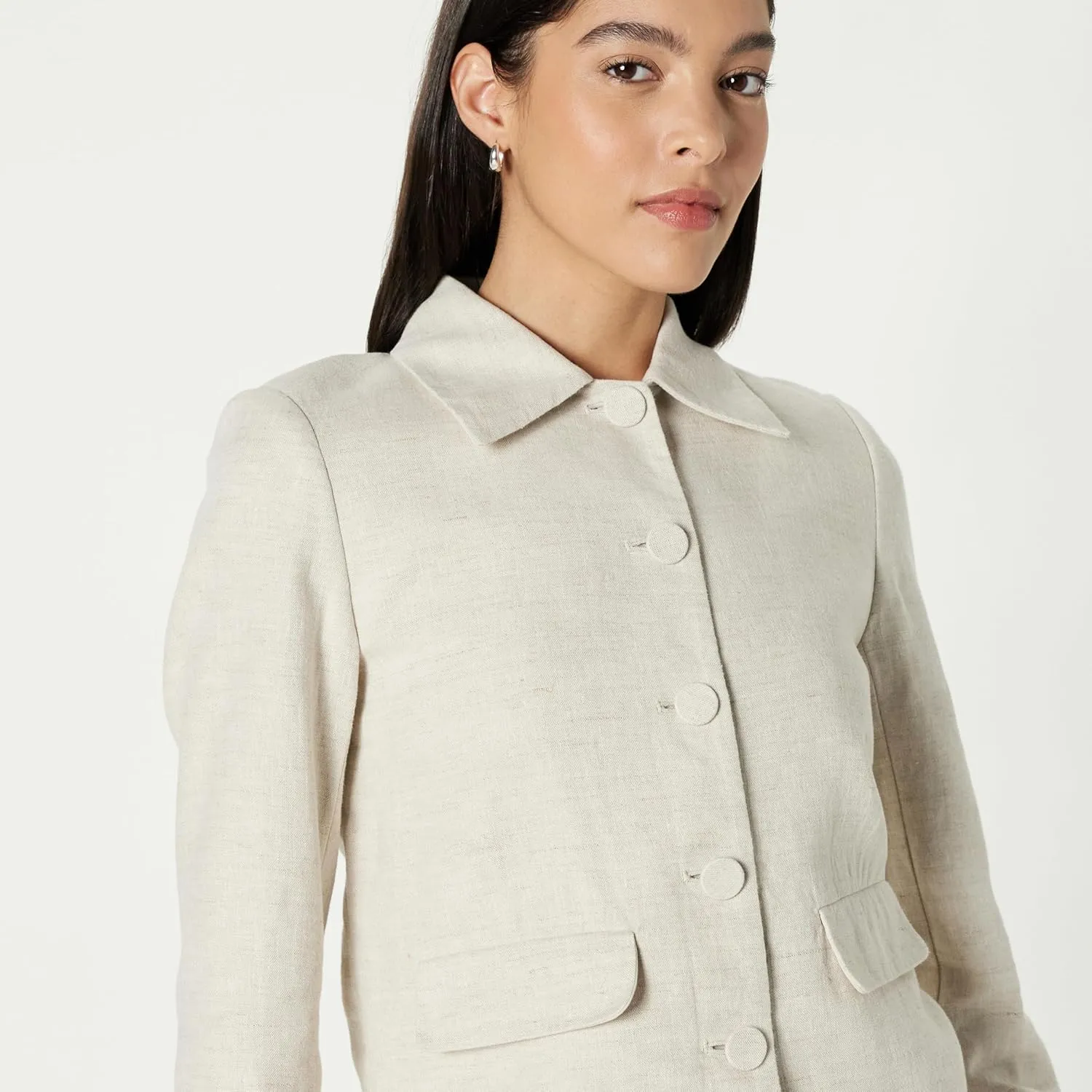 The Drop Women's Myra Suiting Jacket with Flap Pockets