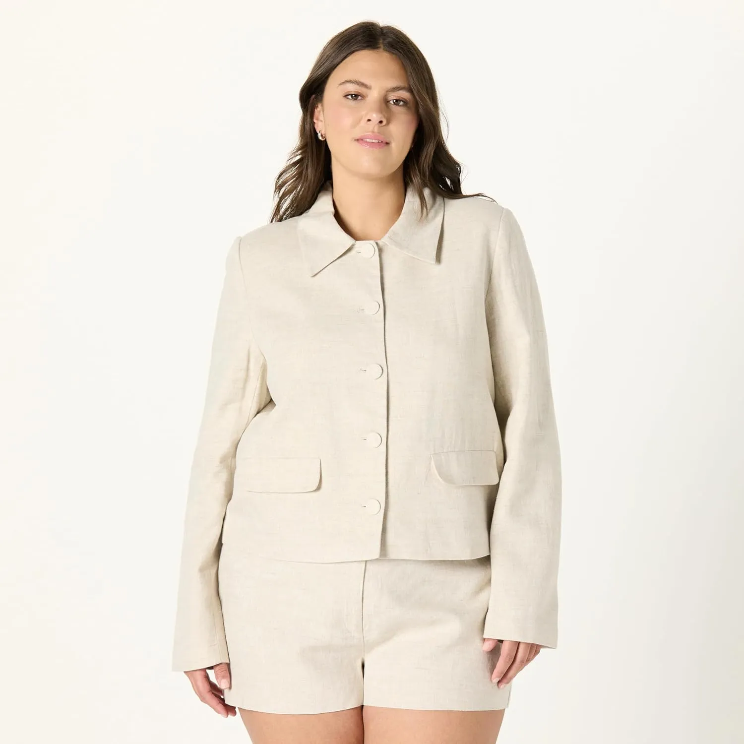 The Drop Women's Myra Suiting Jacket with Flap Pockets