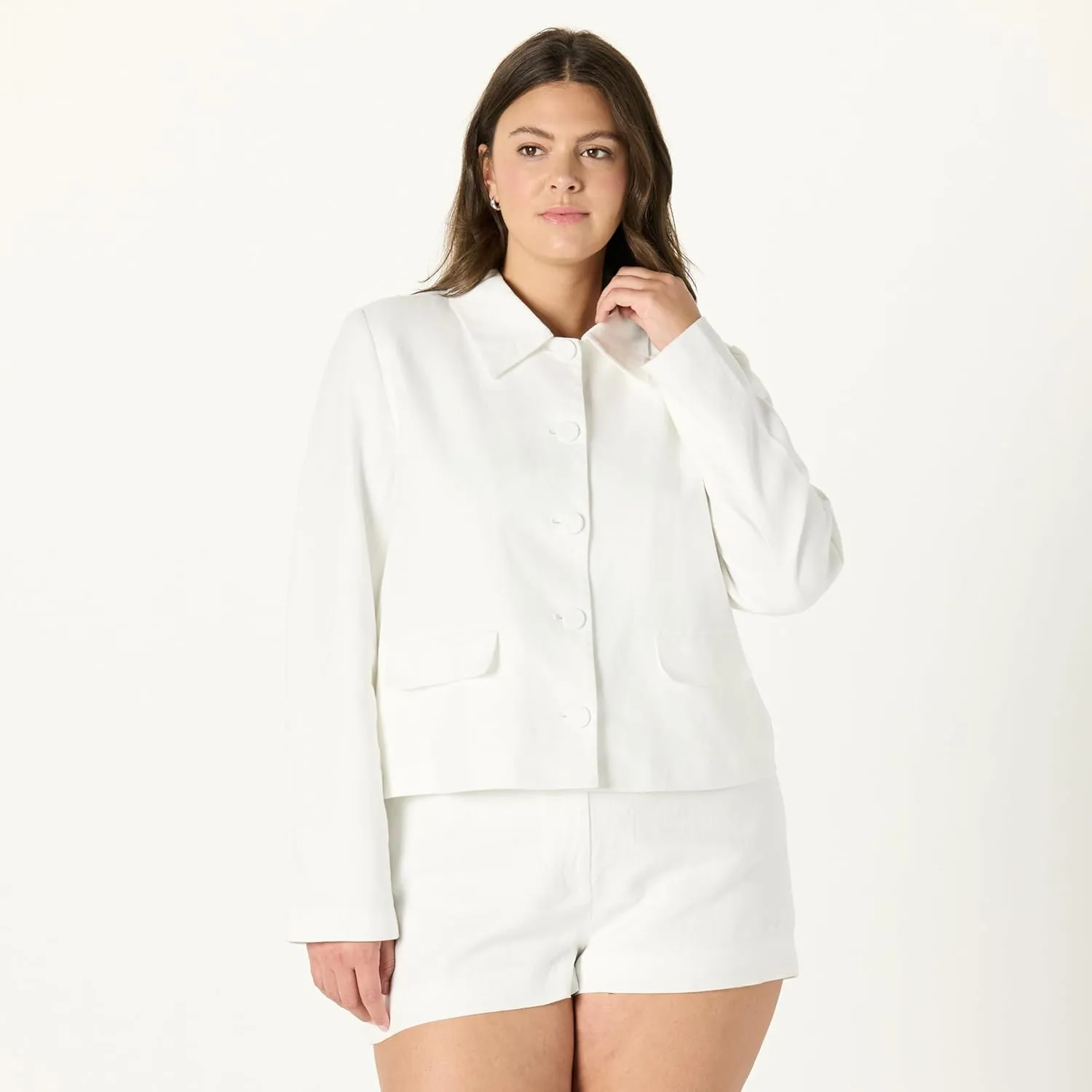 The Drop Women's Myra Suiting Jacket with Flap Pockets