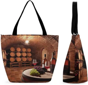 This Red Wine Cellar Women's Shopping Bag Foldable Washable Shoulder Bag Adopts High-definition Printing Technology, with Clear Patterns And Rich Colors. There Are Many Patterns to Choose From, And Th