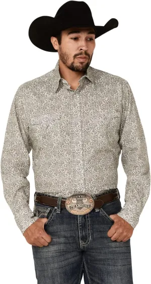 Tin Haul Western Shirt Mens L/S Floral Gray 10-001-0064-0215 GY