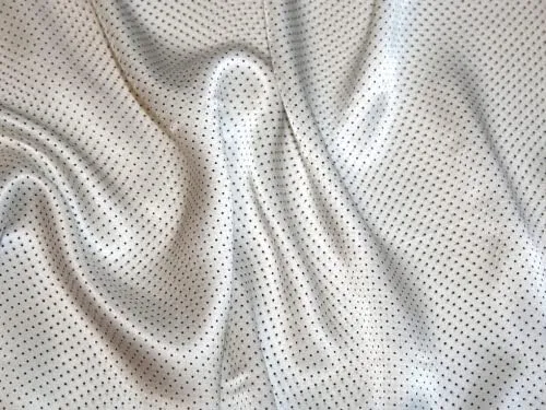 Tiny Spot Print Fine Italian Silk Satin Dress Fabric Black & White - per Yard