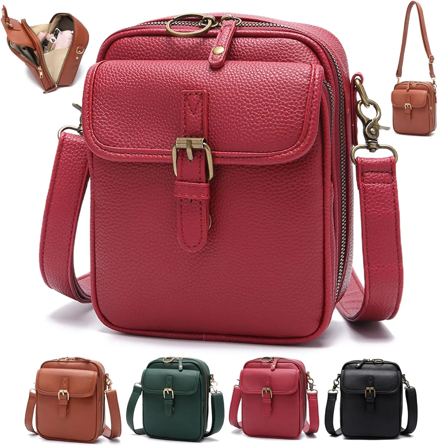 Tojoyride Crossbody Bag, Urvashi Crossbody Bag, Vintage Anti Theft Shoulder Purse, Built in Wallet