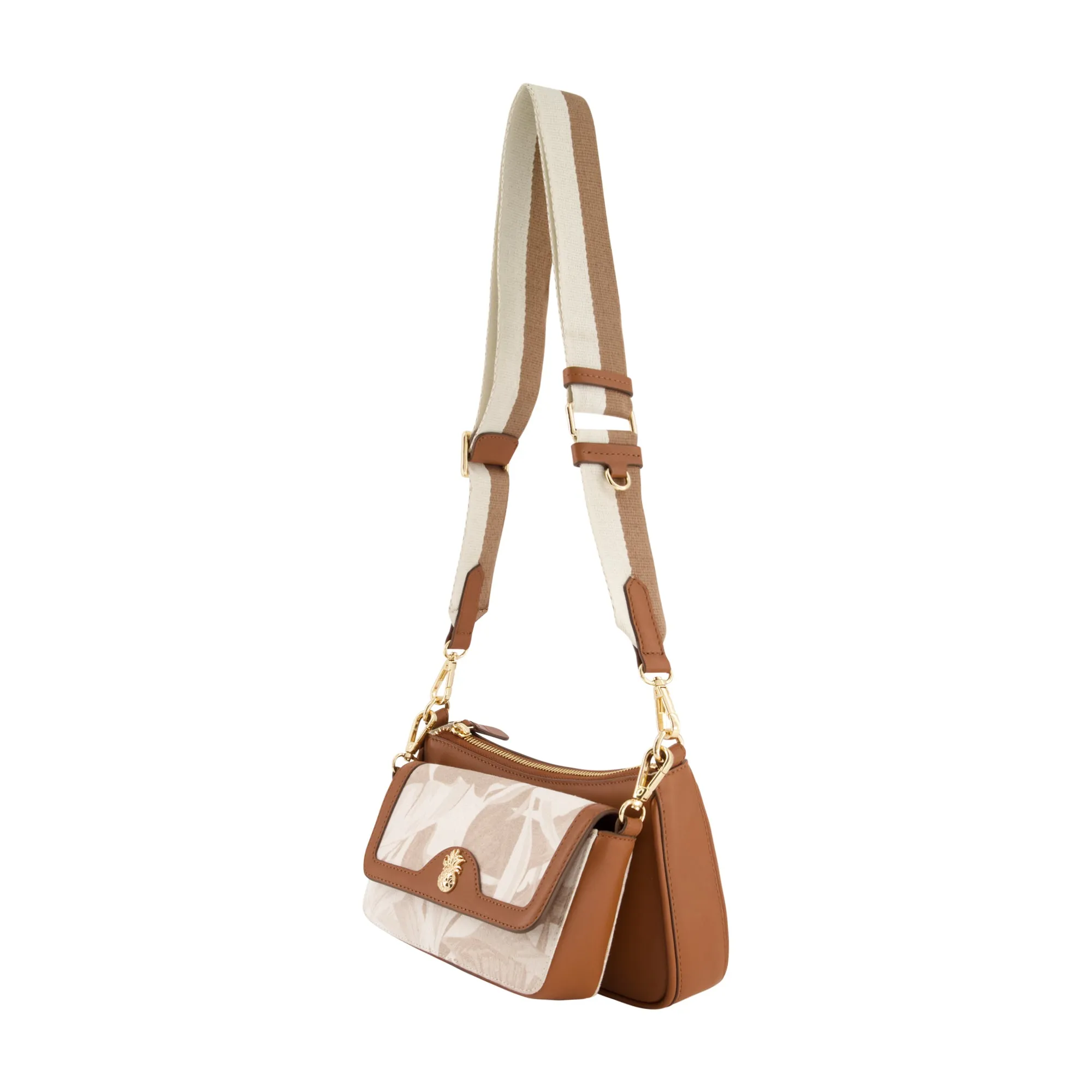 Tommy Bahama Leather Trim Floral Double Crossbody, Multi