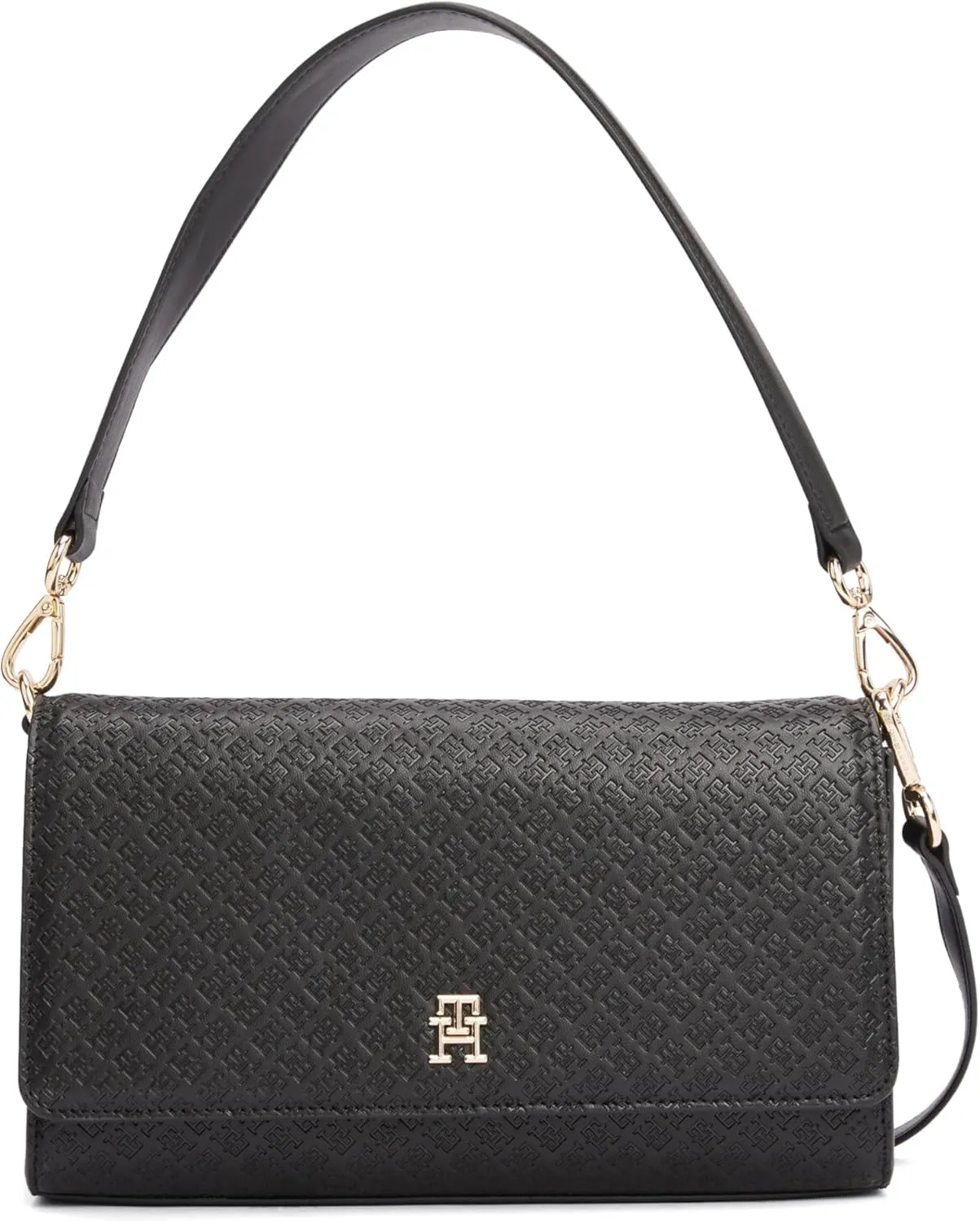 Tommy Hilfiger Monogram Shoulder Bag with Removable Crossbody Strap