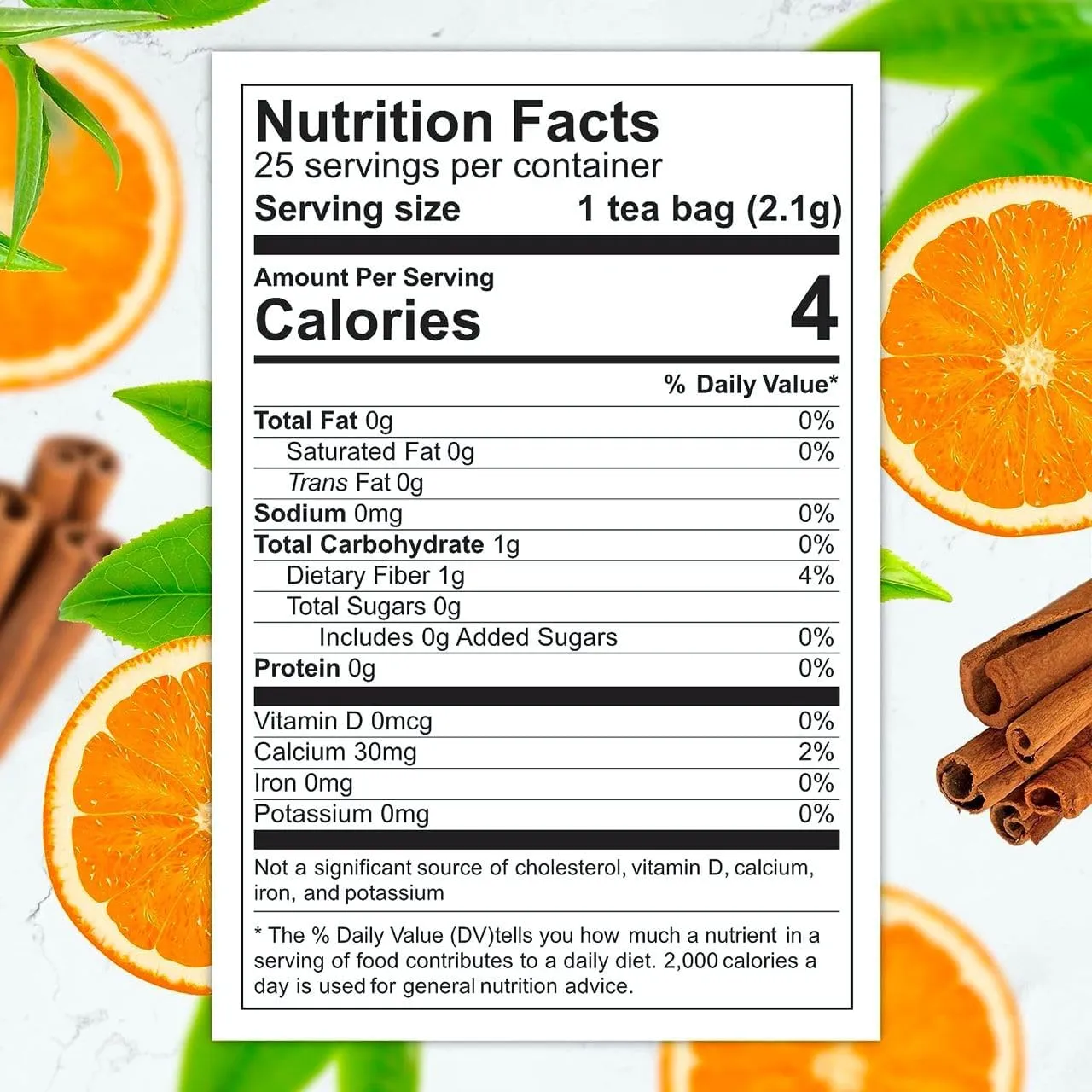 Total Tea SIimming Detox Tea Caffeine Free - Herbal Tea with Chamomile, Hibiscus & Ginger Root for Colon Cleanse – Natural Citrus & Cinnamon Herbal Tea for Digestive Health (25-Pack, Citrus & Cinnamon)