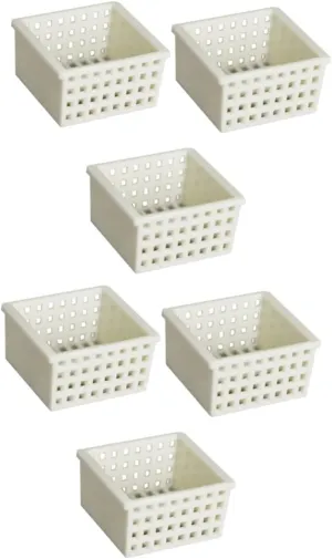 Toyvian 6 Pcs Dollhouse Basket Hamper Baskets Mini Kitchen Accessory Small House Model Miniature Furniture DIY Handicraft Accessory Small House Furniture White Fairy Container Micro Scene