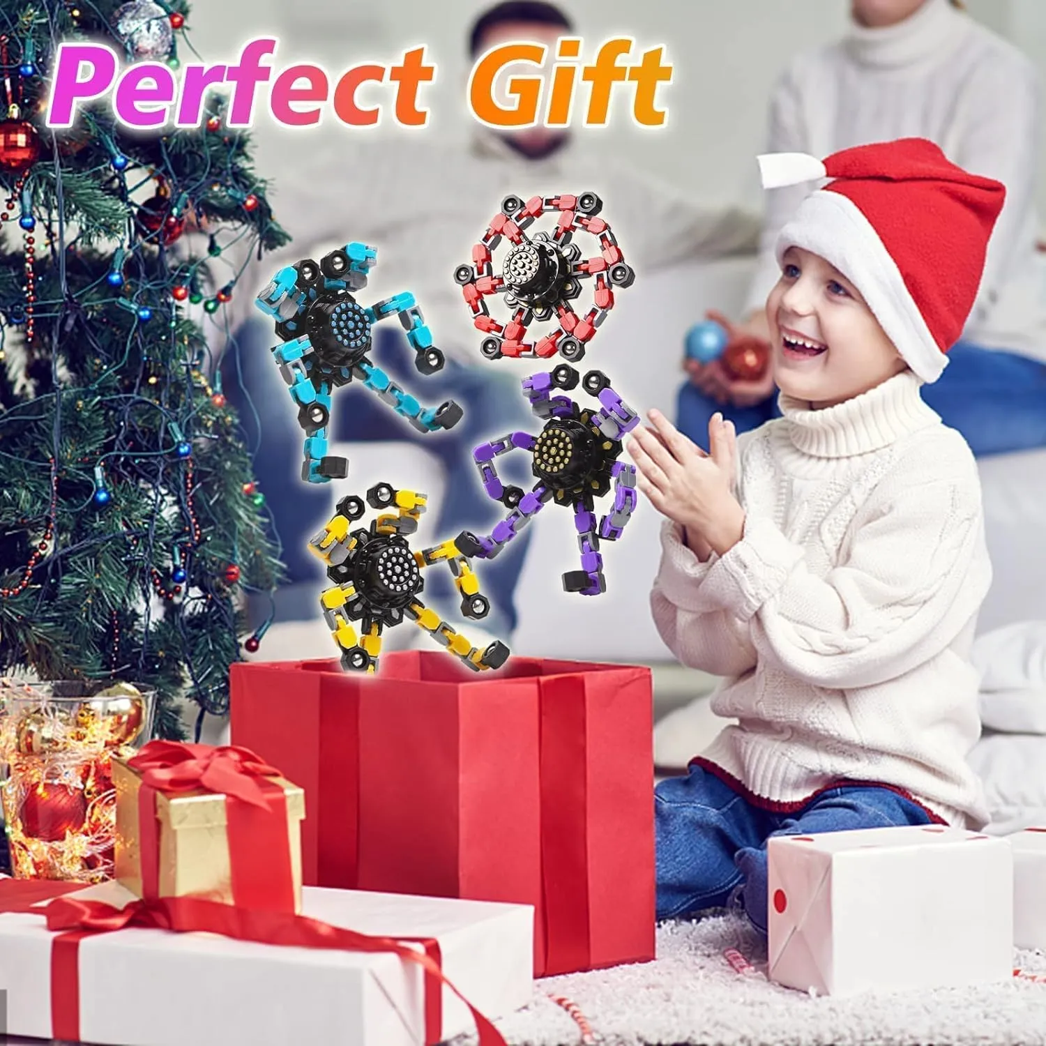 Transformable Fidget Spinners 16 Pcs for Kids and Adults Stress Relief Sensory Toys for Boys and Girls Fingertip Gyros for Party Favors Easter Gifts for Kids