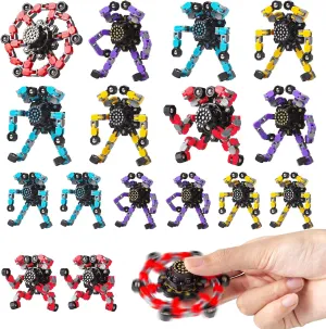 Transformable Fidget Spinners 16 Pcs for Kids and Adults Stress Relief Sensory Toys for Boys and Girls Fingertip Gyros for Party Favors Easter Gifts for Kids