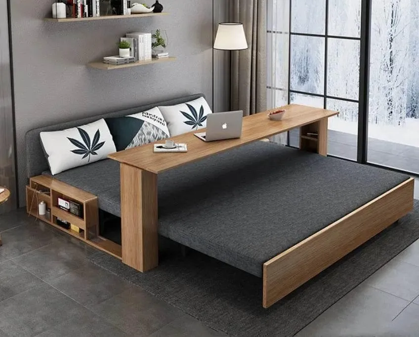 Transformable Sofa Bed - Modern Foldable Wooden Design