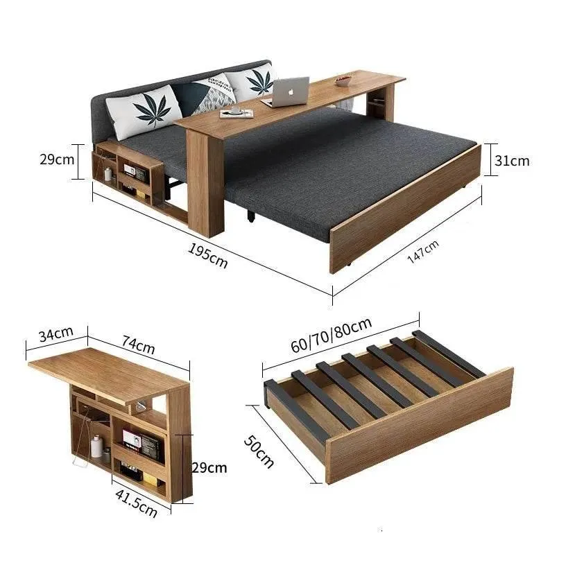 Transformable Sofa Bed - Modern Foldable Wooden Design