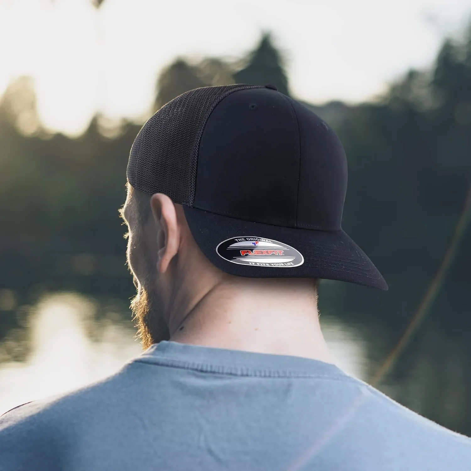 Trendy Apparel Shop 2XL Structured Flex Fitted Trucker Flexfit Baseball Cap
