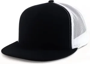 Trendy Apparel Shop Flexfit Oversize XXL Structured Blank 5 Panel Flatbill Snapback Mesh Cap
