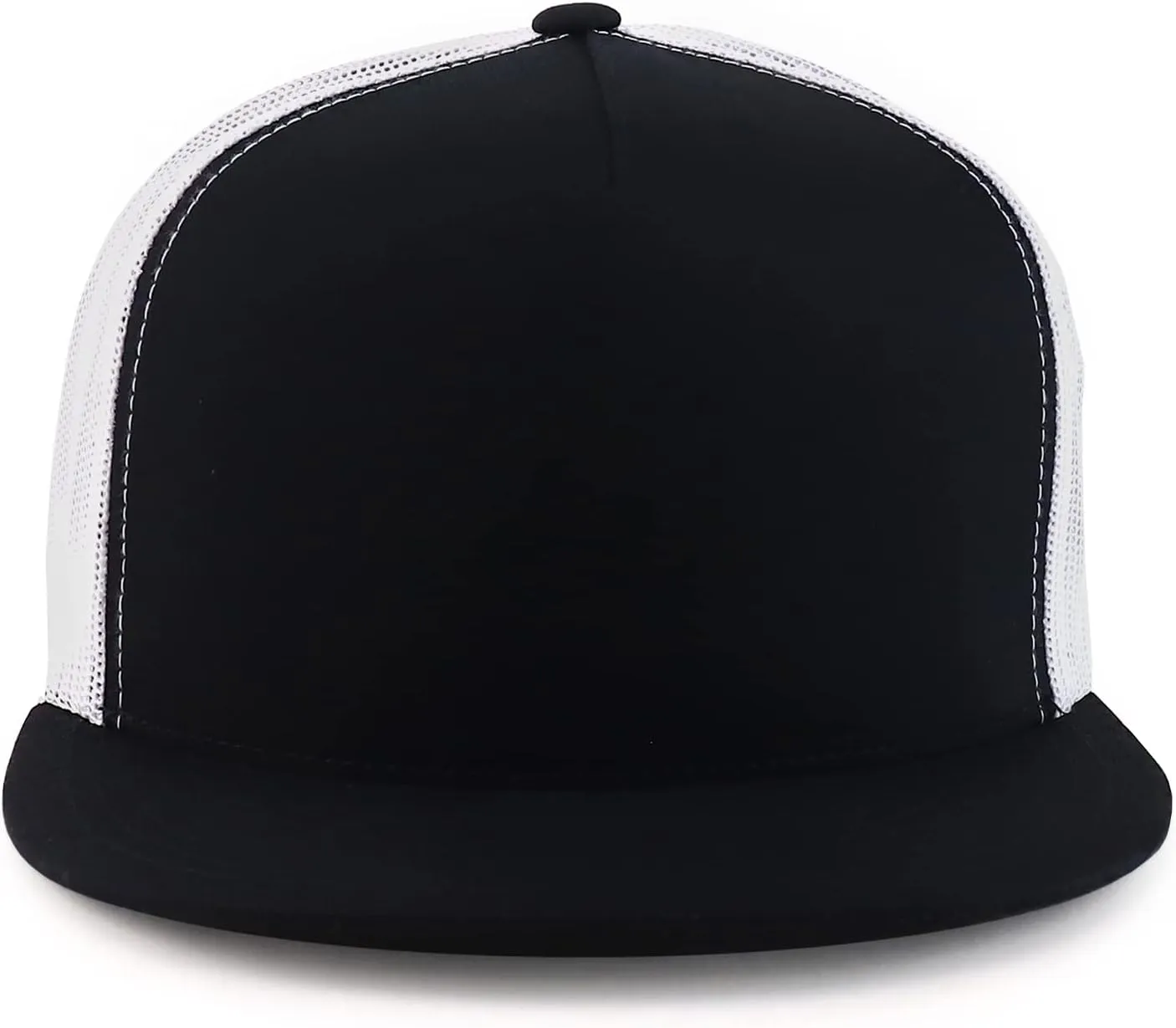 Trendy Apparel Shop Flexfit Oversize XXL Structured Blank 5 Panel Flatbill Snapback Mesh Cap