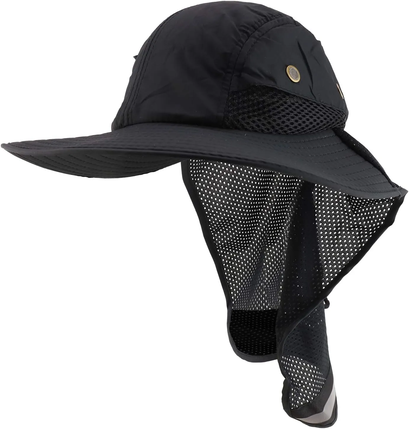 Trendy Apparel Shop High Visibility Solid Boonie Hat with Reflective Mesh Flap