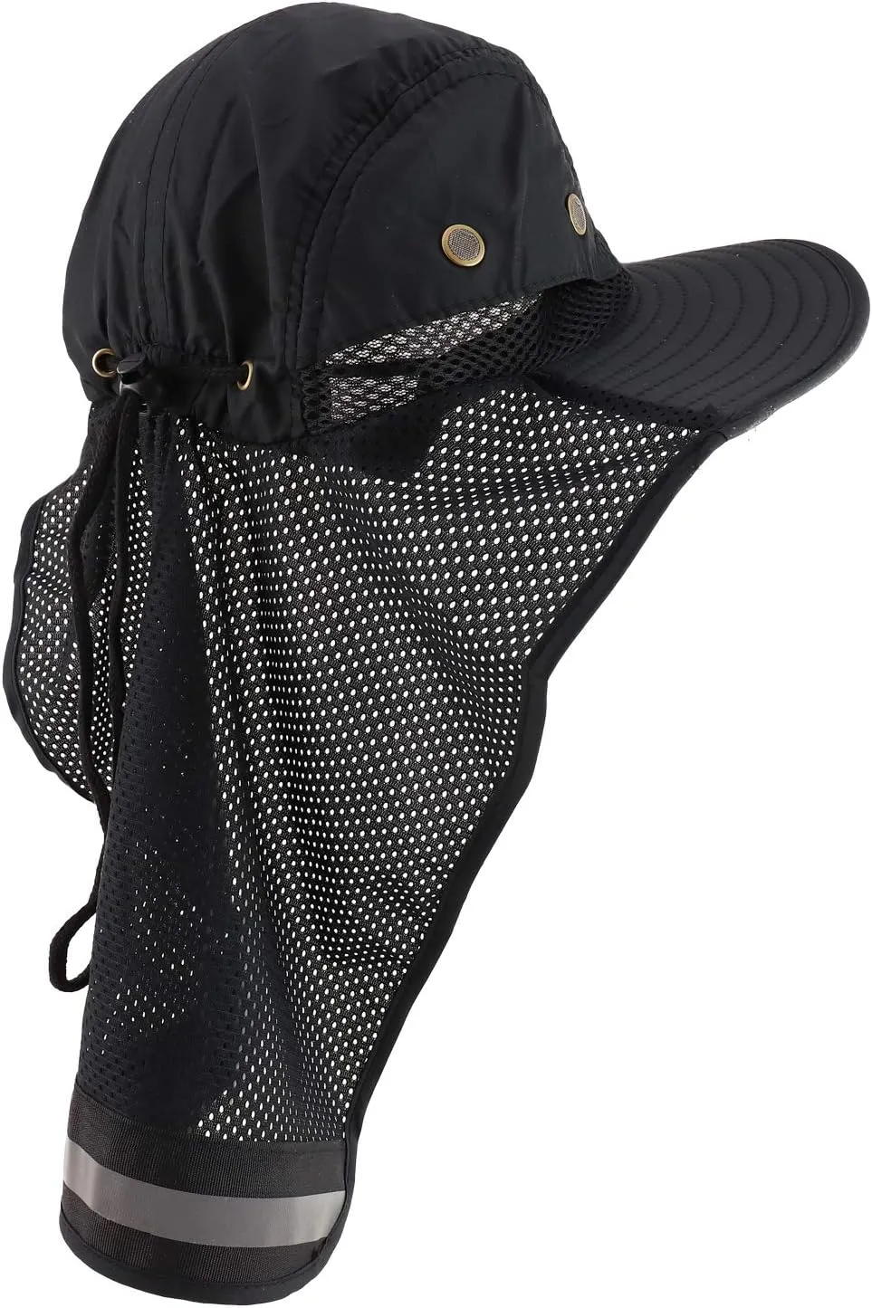 Trendy Apparel Shop High Visibility Solid Boonie Hat with Reflective Mesh Flap