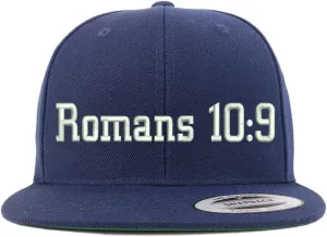 Trendy Apparel Shop Romans 10:9 Embroidered Flatbill Snapback