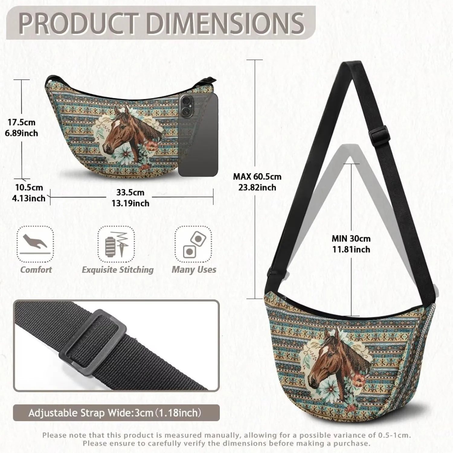 Trendy Crescent Crossbody Bag for Women Men Classic Sling Dumpling Bag Small Casual Handbag Travel Work Fanny Pack