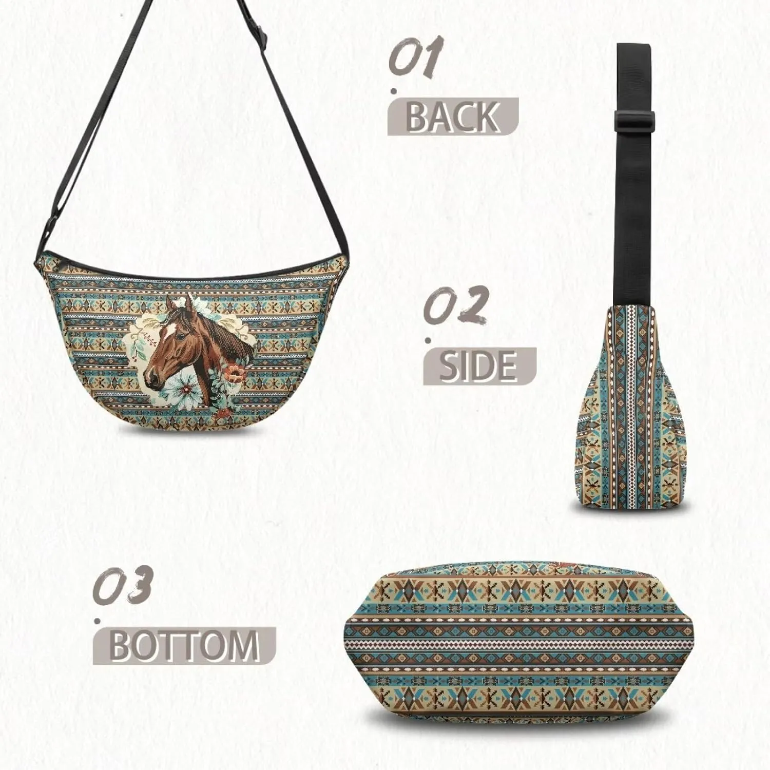Trendy Crescent Crossbody Bag for Women Men Classic Sling Dumpling Bag Small Casual Handbag Travel Work Fanny Pack