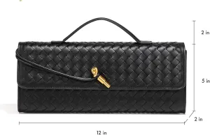 Trendy Woven Evening Crossbody Bags for Women. Shoulder Bag for Women. (Wine)