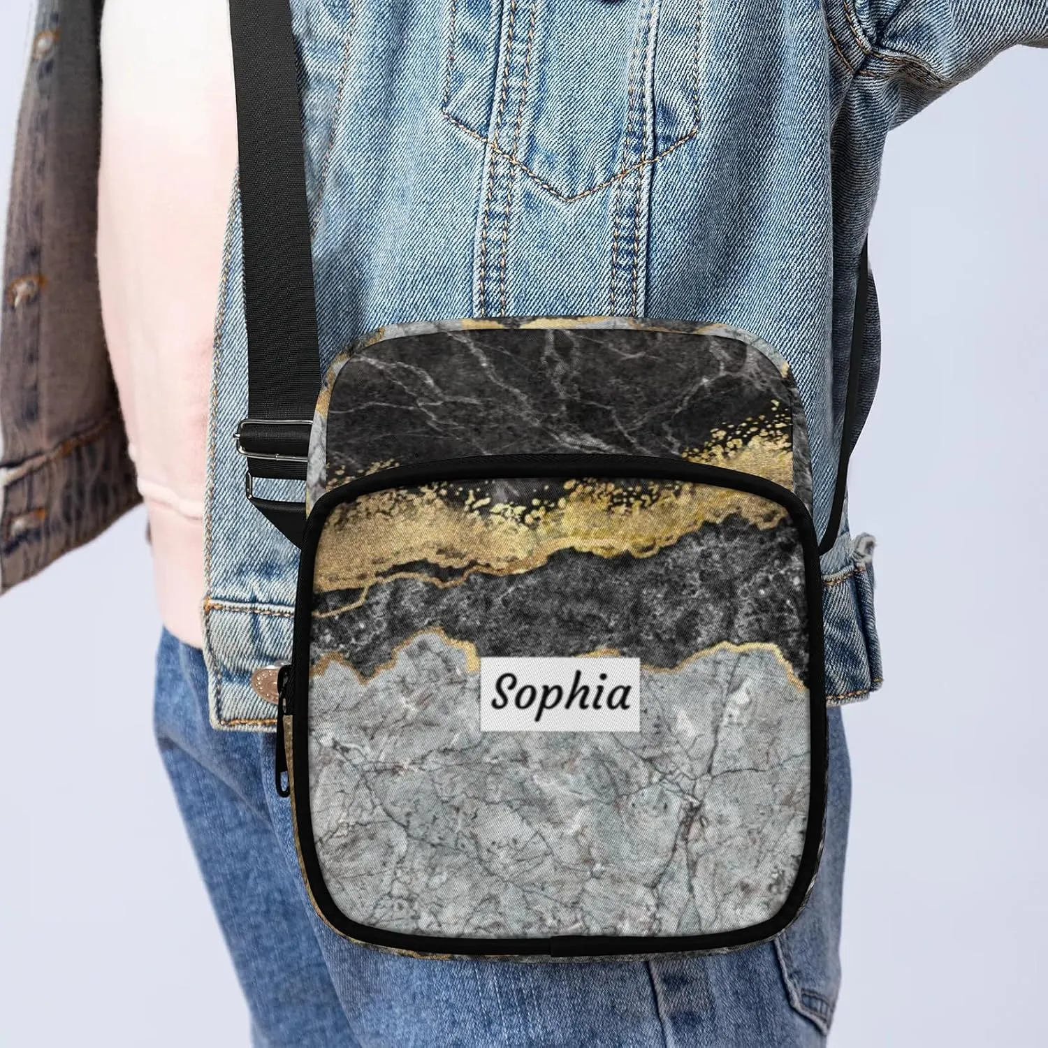 TropicalLife Personalized Crossbody Bag for Women Men Custom Name Messenger Bags