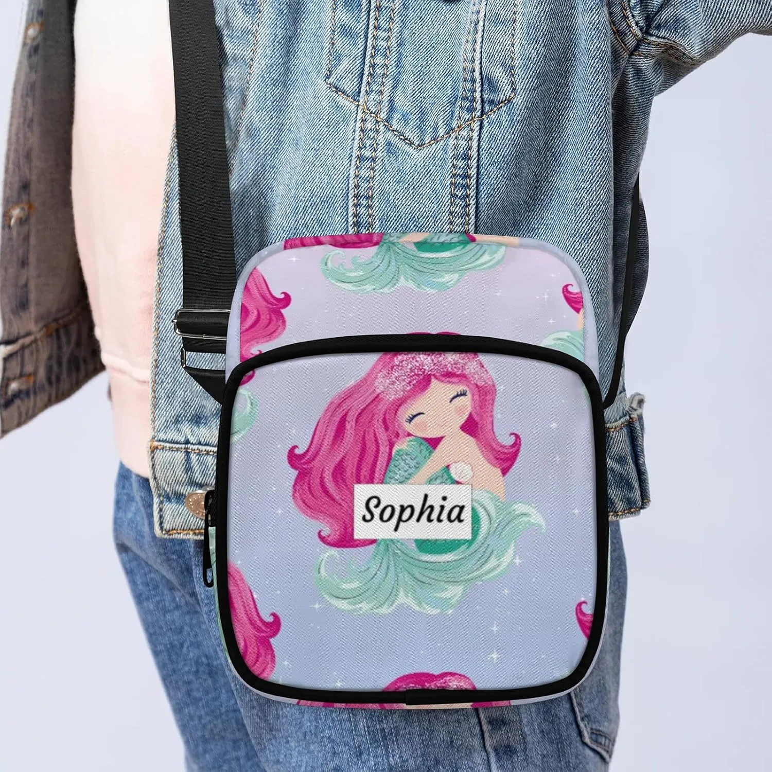 TropicalLife Personalized Crossbody Bag for Women Men Custom Name Messenger Bags