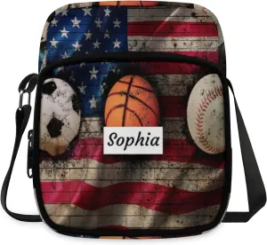 TropicalLife Personalized Crossbody Bag for Women Men Custom Name Messenger Bags