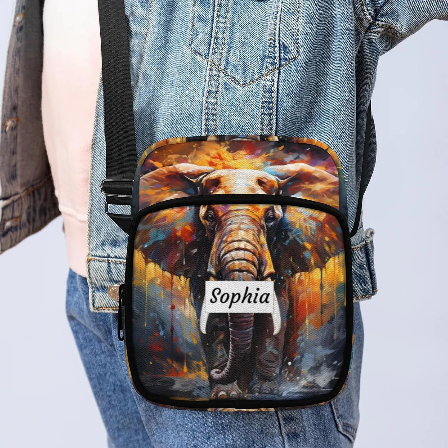 TropicalLife Personalized Crossbody Bag for Women Men Custom Name Messenger Bags