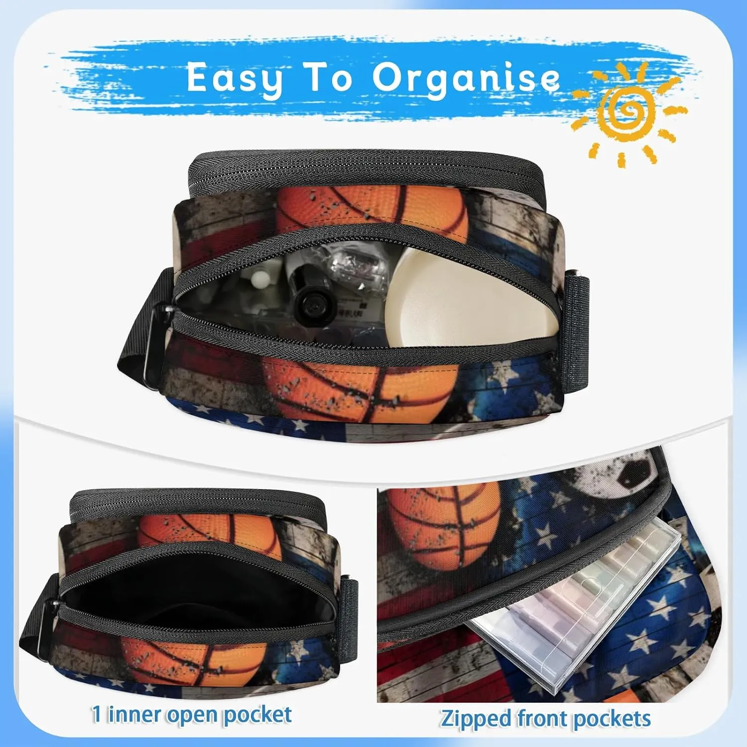 TropicalLife Personalized Crossbody Bag for Women Men Custom Name Messenger Bags