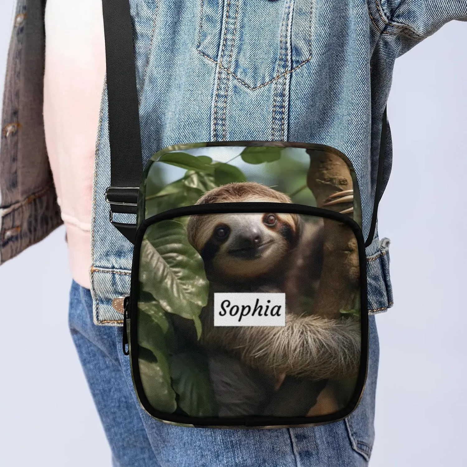 TropicalLife Personalized Crossbody Bag for Women Men Custom Name Messenger Bags