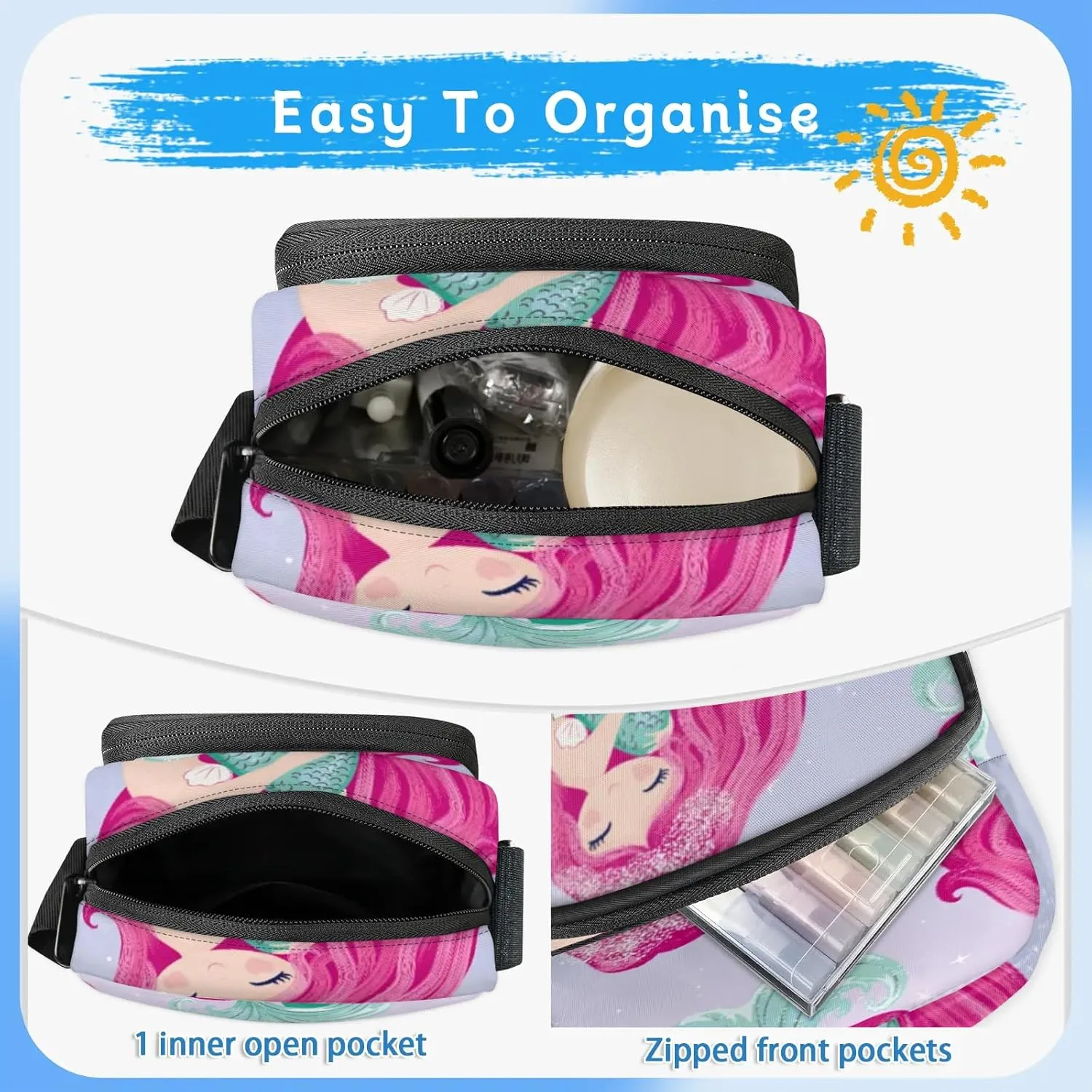 TropicalLife Personalized Crossbody Bag for Women Men Custom Name Messenger Bags