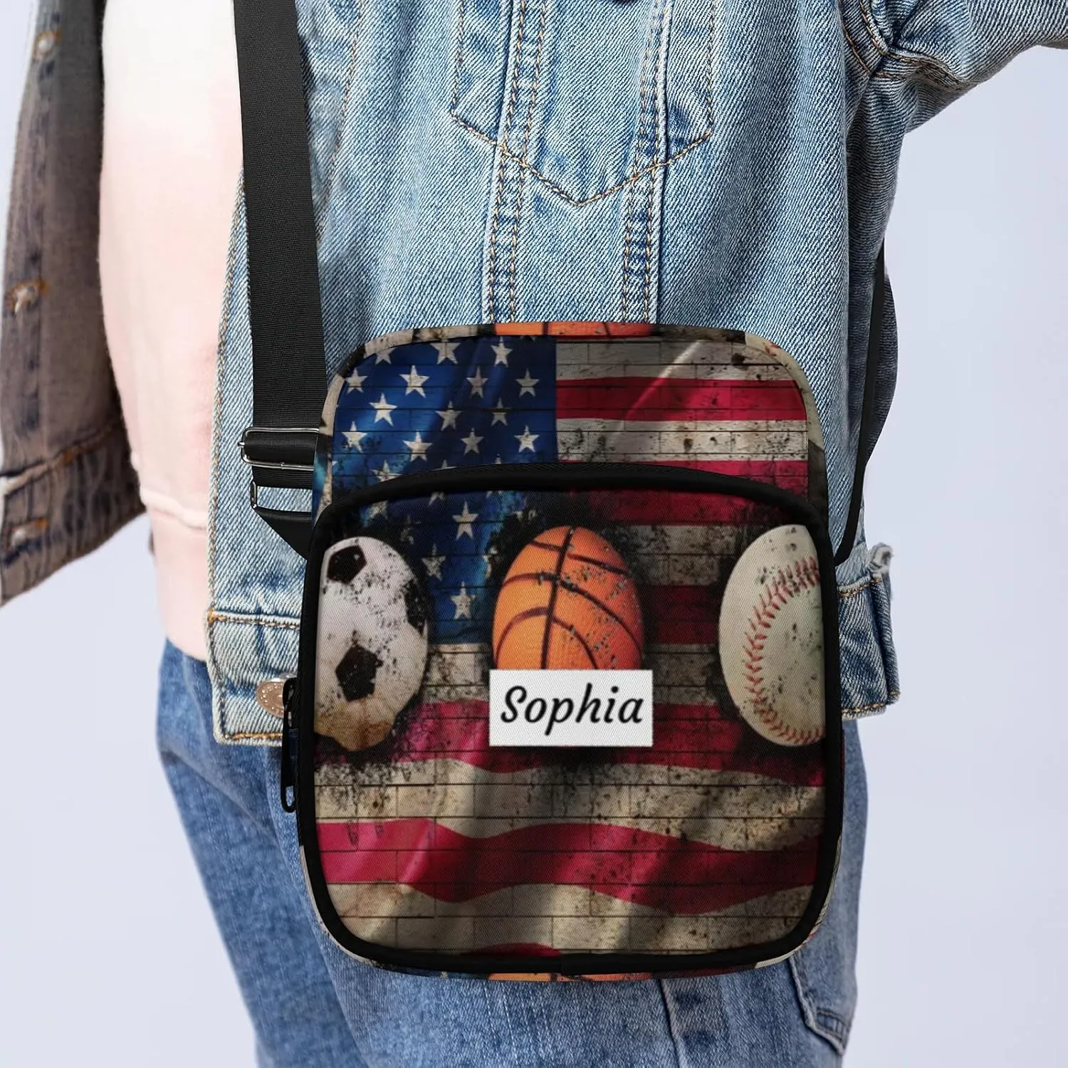 TropicalLife Personalized Crossbody Bag for Women Men Custom Name Messenger Bags