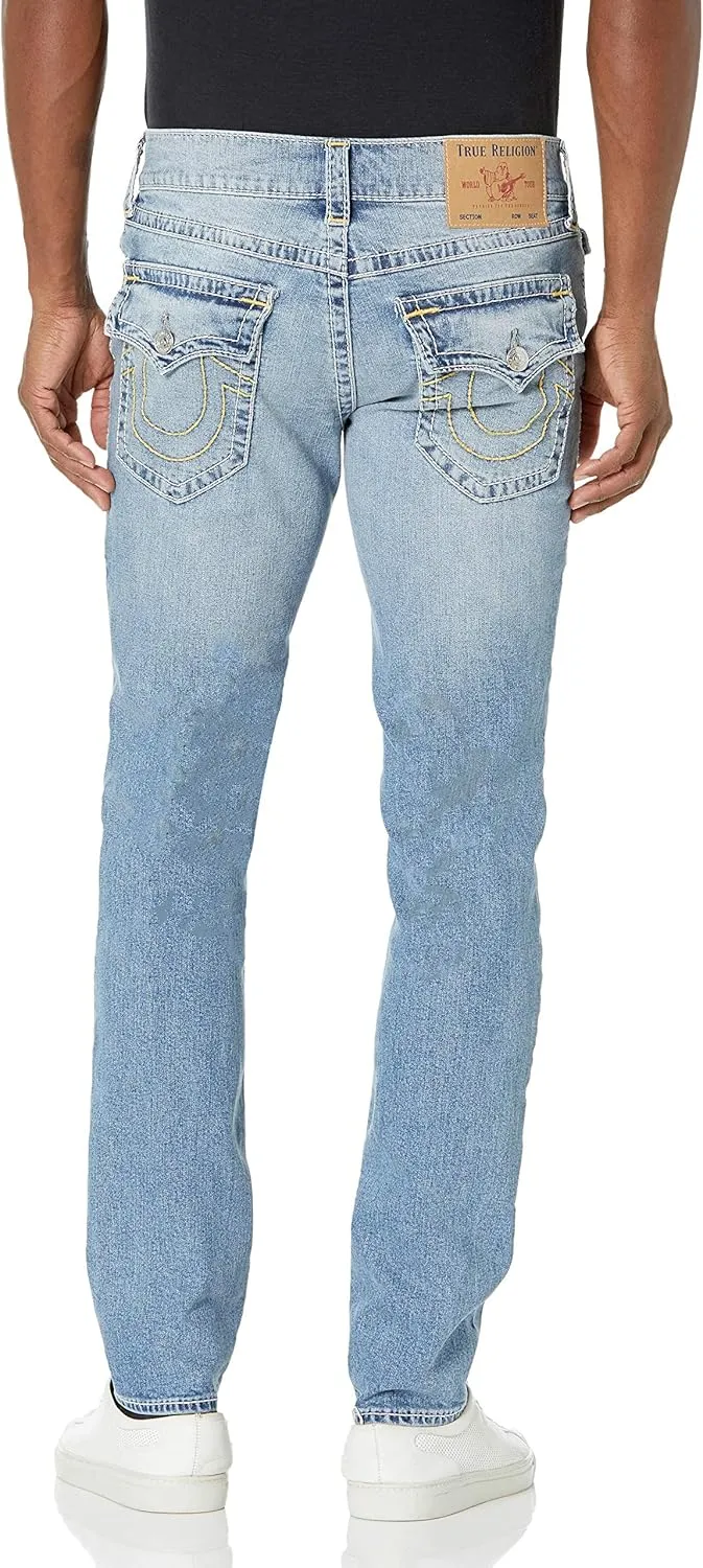 True Religion Men's Rocco Big T Skinny Fit Jean with Back Flap Pockets