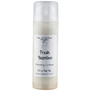 TSA Handmade All Natural Sensitive Skin Fresh Bamboo Shaving Cream, Moisturize, Woman, Teens, Men, Shave, Girls, Gift, Daily, Scented Fragrance, 4.5 oz