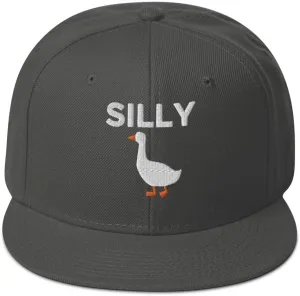 tSilly Goose Hat (Embroidered Wool Blend Snapback Cap) Funny Cartoon Goose Hats