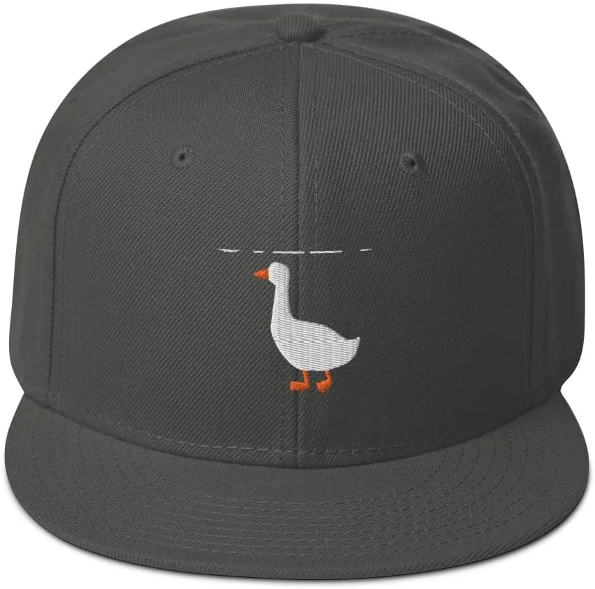 tSilly Goose Hat (Embroidered Wool Blend Snapback Cap) Funny Cartoon Goose Hats
