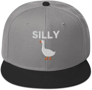 tSilly Goose Hat (Embroidered Wool Blend Snapback Cap) Funny Cartoon Goose Hats