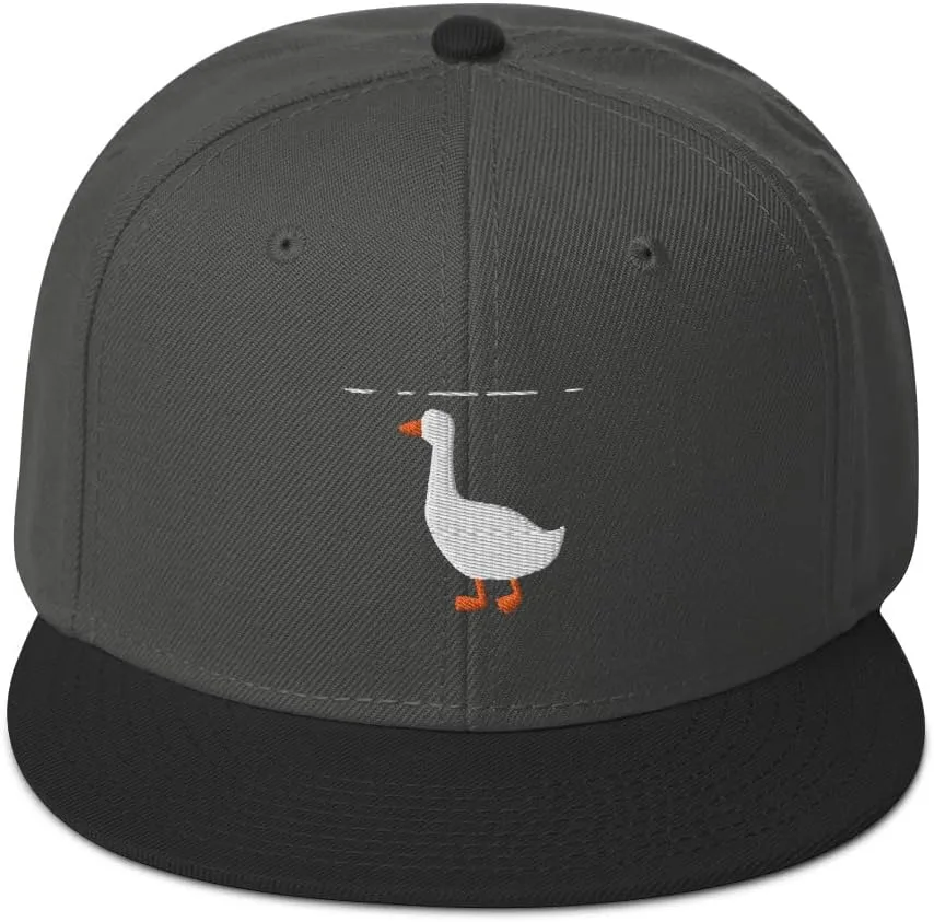 tSilly Goose Hat (Embroidered Wool Blend Snapback Cap) Funny Cartoon Goose Hats