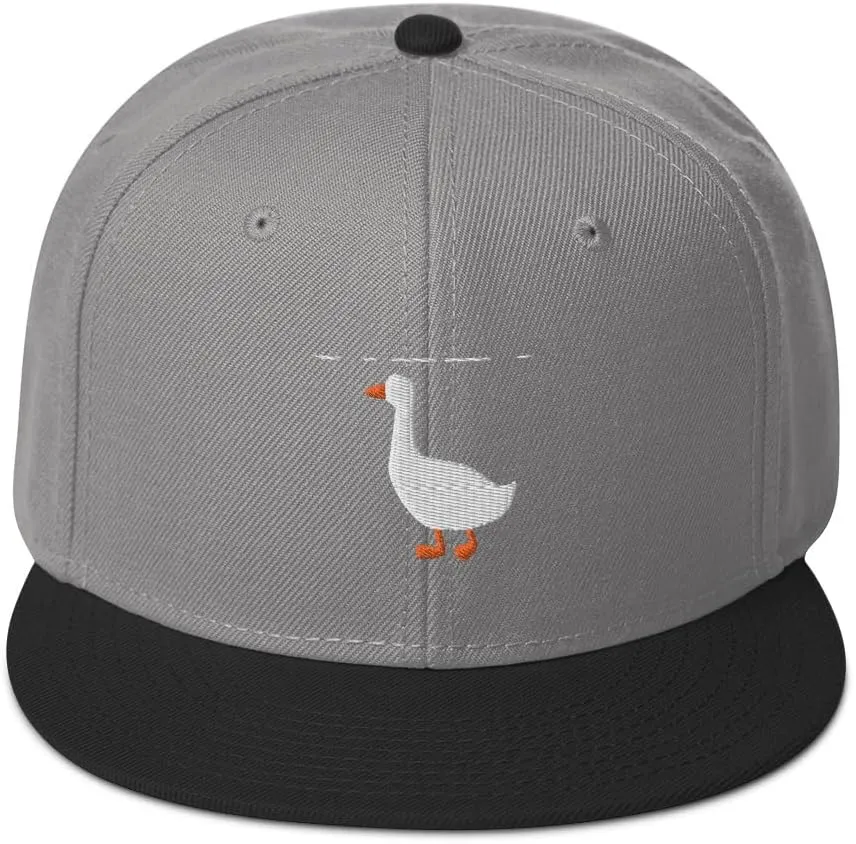 tSilly Goose Hat (Embroidered Wool Blend Snapback Cap) Funny Cartoon Goose Hats